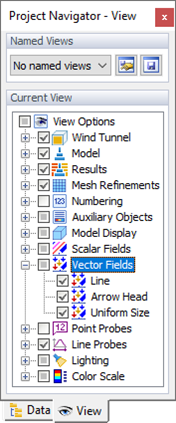 Навигатор проектов, векторные поля